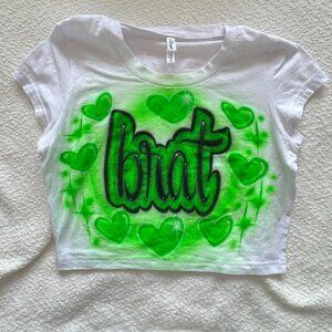BRAT Airbrush Art Graphic Tee XL Cropped